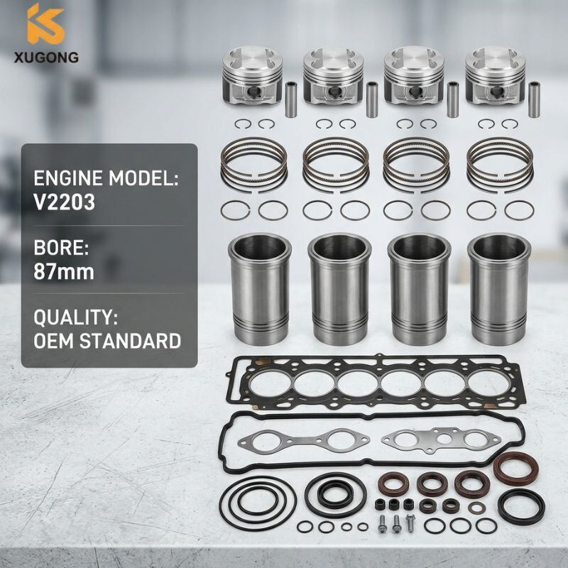 V2203 V2403 Engine Overhaul Rebuild Kit Piston Ring Liner Set Skid Steer Mini Excavator